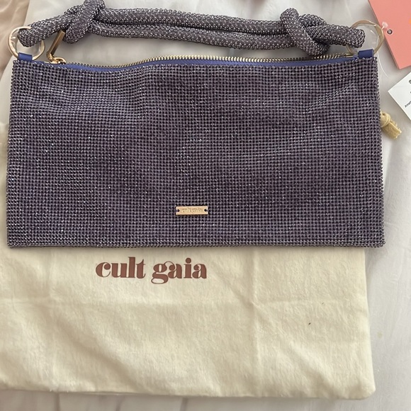 Cult Gaia Hera Nano Rhinestone Shoulder Bag in Amethyst Purple NEW With Tags - Picture 5 of 9